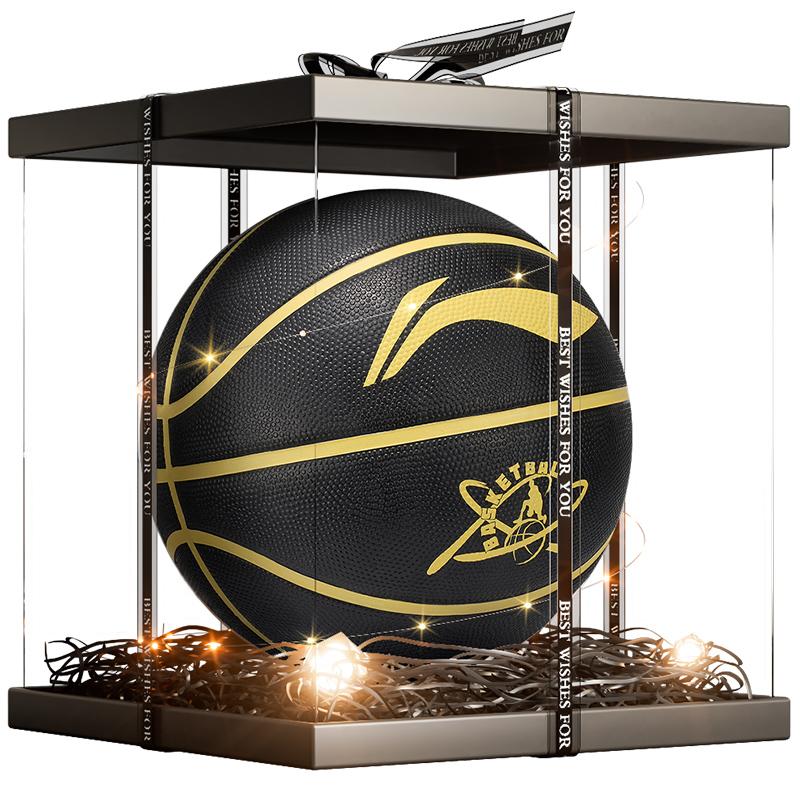 Li Ning Коллекция CBA Резиновый Баскетбольный Мяч Черно-Золотой Размер 7 Тренировочный Унисекс Версия для Материкового Китая LBQK187-1