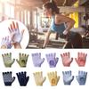 1Pair Women's Half-Finger Bare Back Yoga Gloves Non-Slip Breathable Fitness Cycling Pilates Cotton Gloves