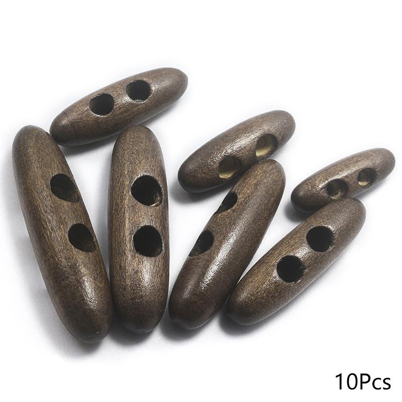 10 шт. Пуговицы-оливки Деревянные тоглы Швейное рукоделие DIY Аксессуары Совместимые с одеждой Пальто Куртка Блейзер Сумка 2 отверстия Принадлежности
