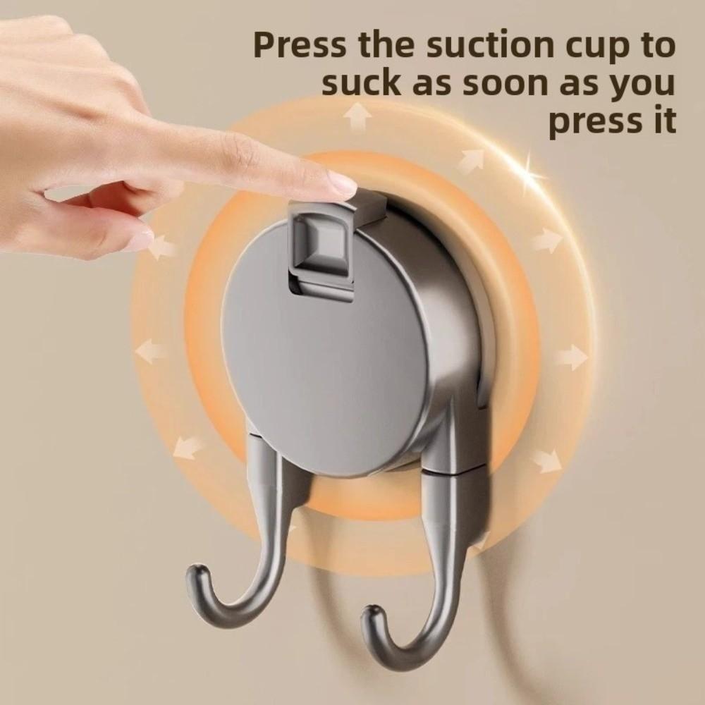 Press Type Suction Cup Double Hook Wall Organizer Door Back Clothes Hook Key Clothes Hook Bathroom