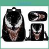 Школьный рюкзак, сумка для ланча, пенал Venom для детей, набор из трех предметов для детей