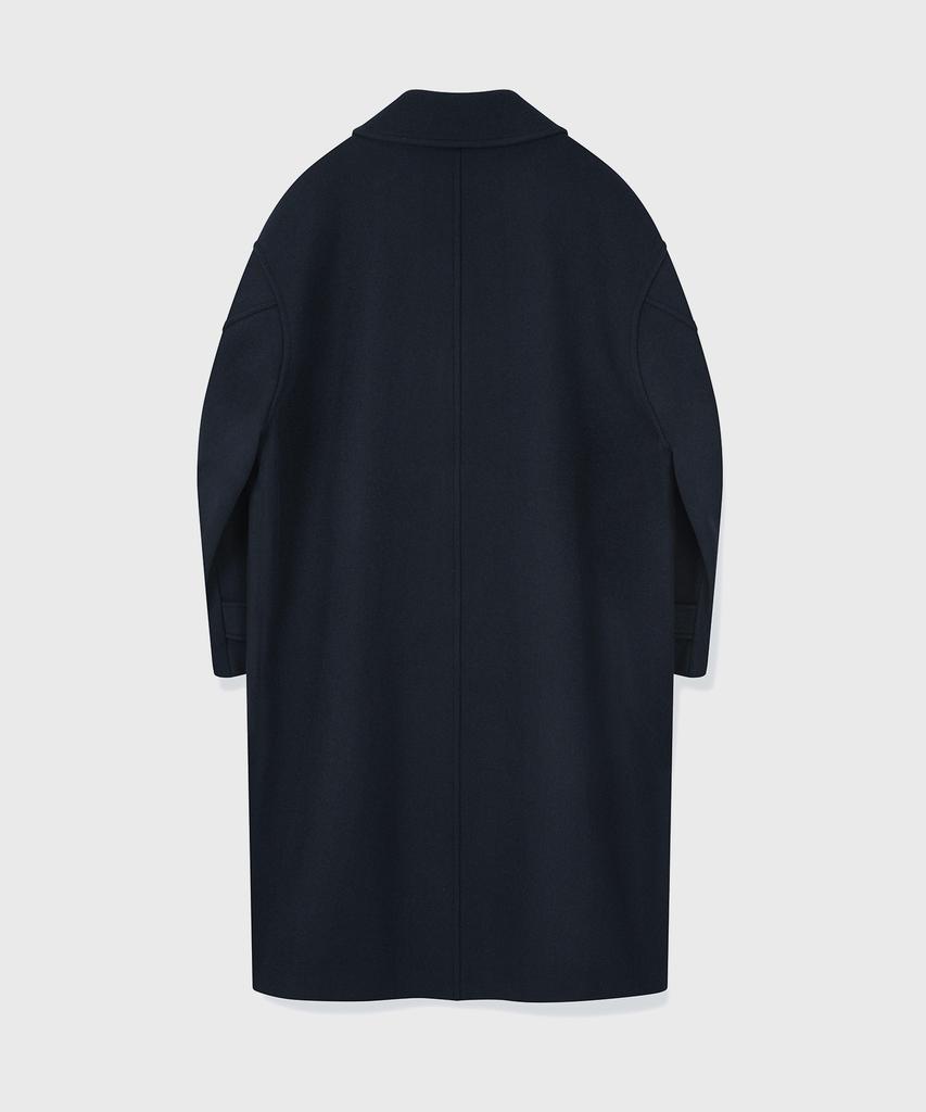 Kiimuir [Wool 80] Wool Semi-Overfit Duffle Coat_Navy