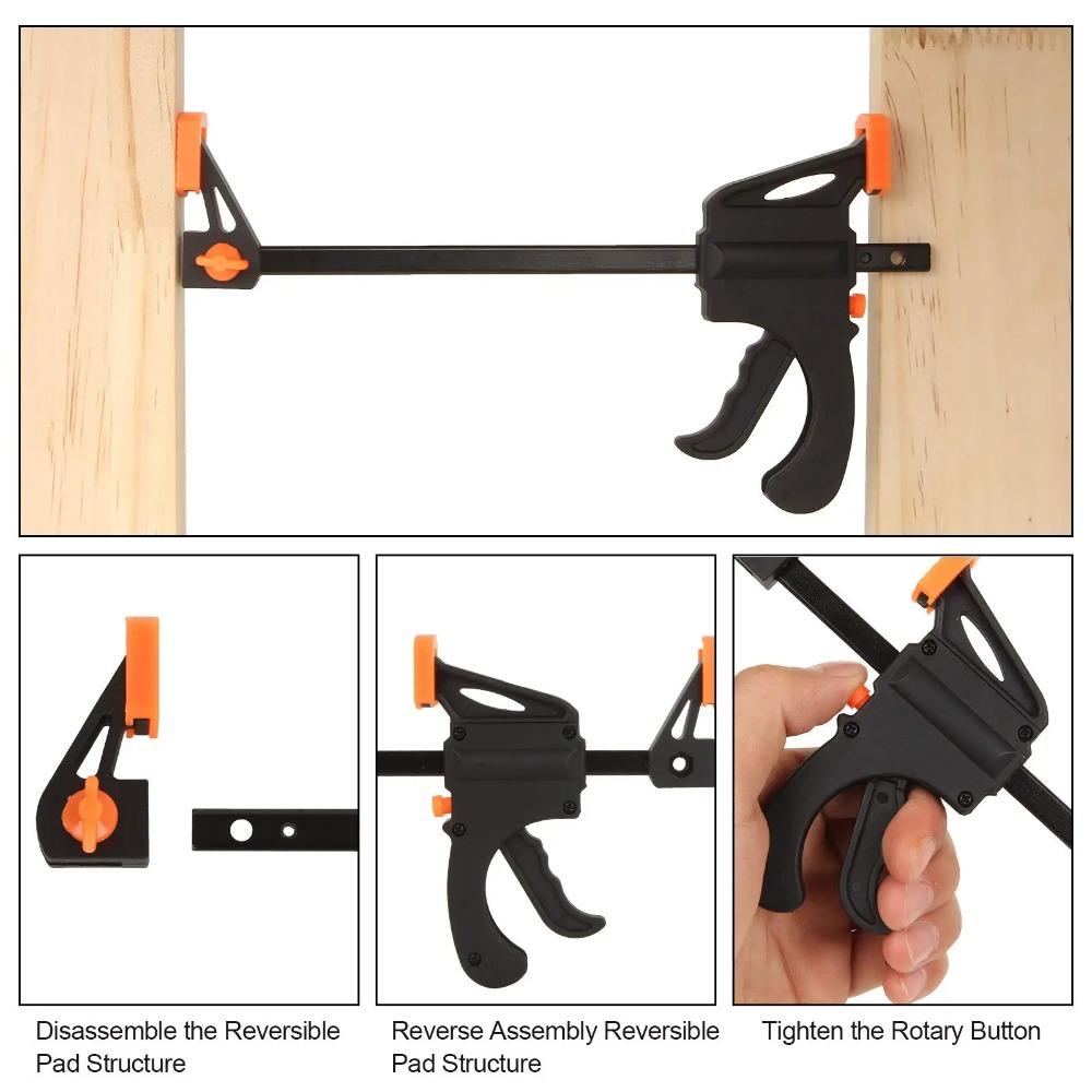 4 Inch Woodworking Work Bar Clamp Clip Kit Quick Ratchet Release Speed Squeeze WoodWorking DIY Carpentry Gadget Hand Tools