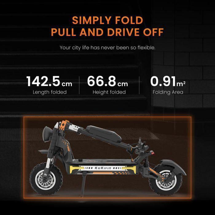 Scooter électrique KuKirin G4 Max 12 pouces 60 V 35,2 Ah Tout-terrain 95 km max. 150 kg