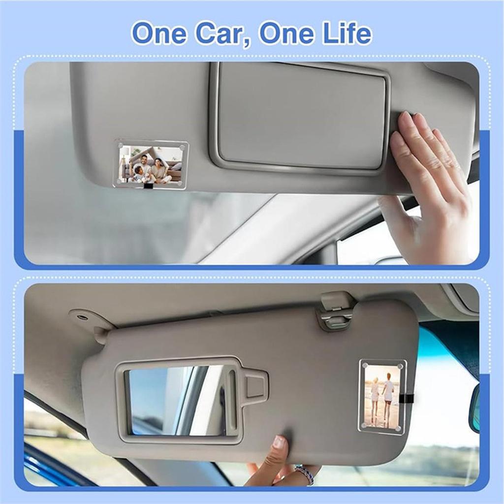 Magnetic Car Sun Visor Photo Holder Acrylic Photograph Display Car Picture Holder Horizontal Vertical Picture Frame Clip