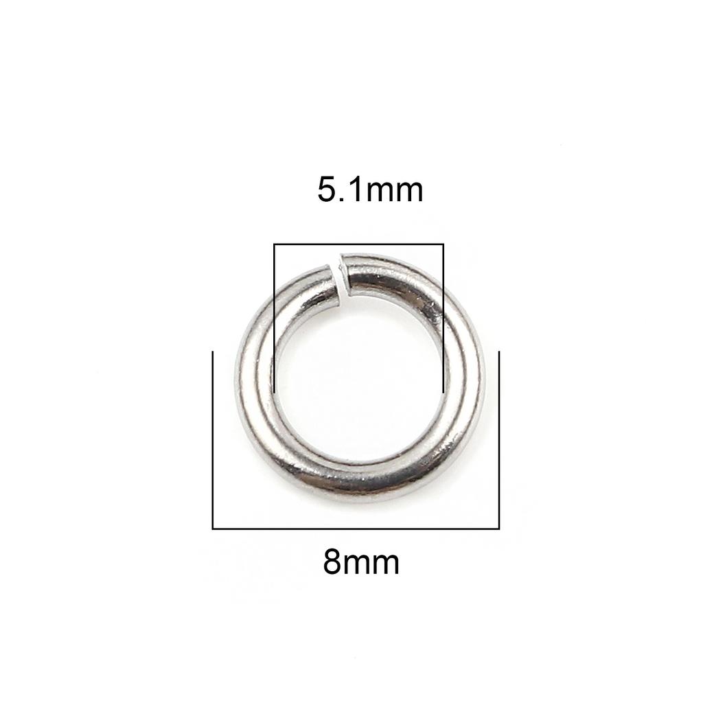 100pcs 0.5mm-1.8mm-4mm-16mm Stainless Steel Open Jump Rings Findings Round Silver Color DIY Making Keychain Necklace Jewelry