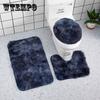 3 шт./компл., набор ковриков для ванной комнаты с принтом тай-дай, красочные нескользящие коврики для ванной и туалета, прямоугольные U-образные коврики для ванной комнаты и комплект крышек для унитаза