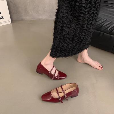 Серебристый светлый рот одинарная обувь женская весна и осень новая темпераментная нежная толстый каблук туфли Мэри Джейн