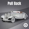 1/24 Mercedes-Benz 500K Классическая старинная игрушечная машинка для детей Литая модель из сплава со звуком и светом Коллекция Подарок для мальчиков