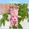 Pink Cute Adorable Polka Dot Plush Cat Keychain Doll Toy For Kids And Collectors
