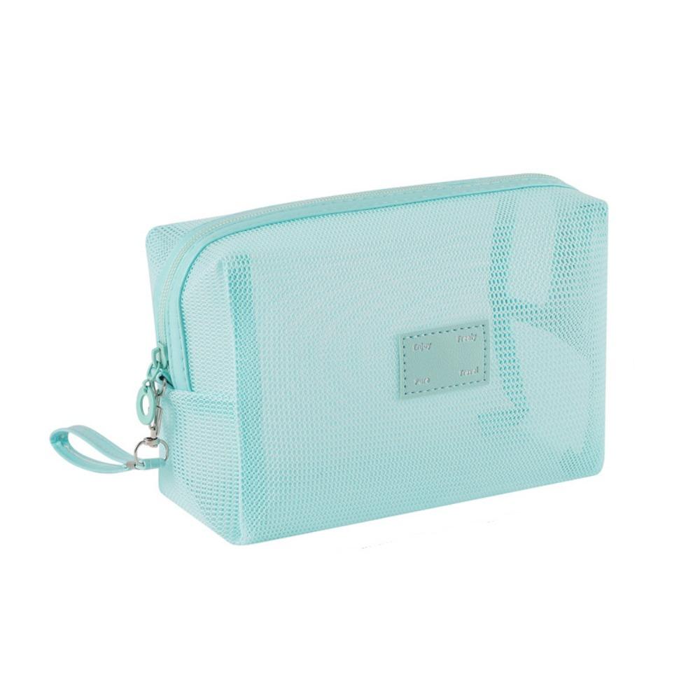 Square Transparent Mesh Cosmetic Bag Lightweight Storage Toiletry Bag  Camping