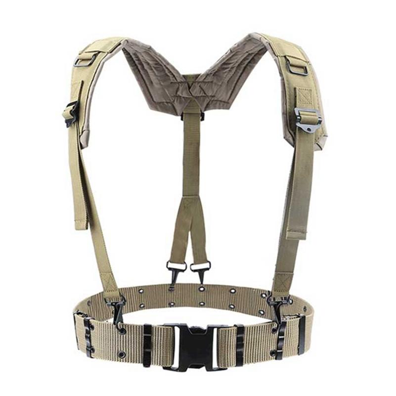 Y-belt + Outer Belt Outdoor Tactical Belt Multi-purpose Waist Belt Load-bearing Double Shoulder Chest Belt