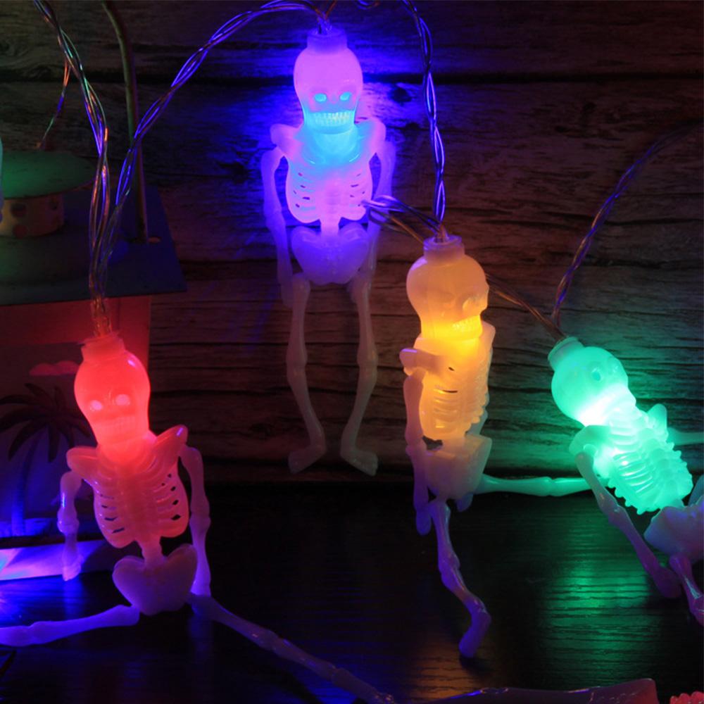 Светодиодные тыквенные огни Хэллоуинские украшения для вечеринок Череп гирлянды Бар Пульт дистанционного управления