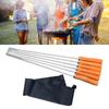 Set of 6 Stainless Steel Grilling Skewers Flat Barbecue Skewers Meat Skewers Suitable for Outdoor Cooking and Picnics