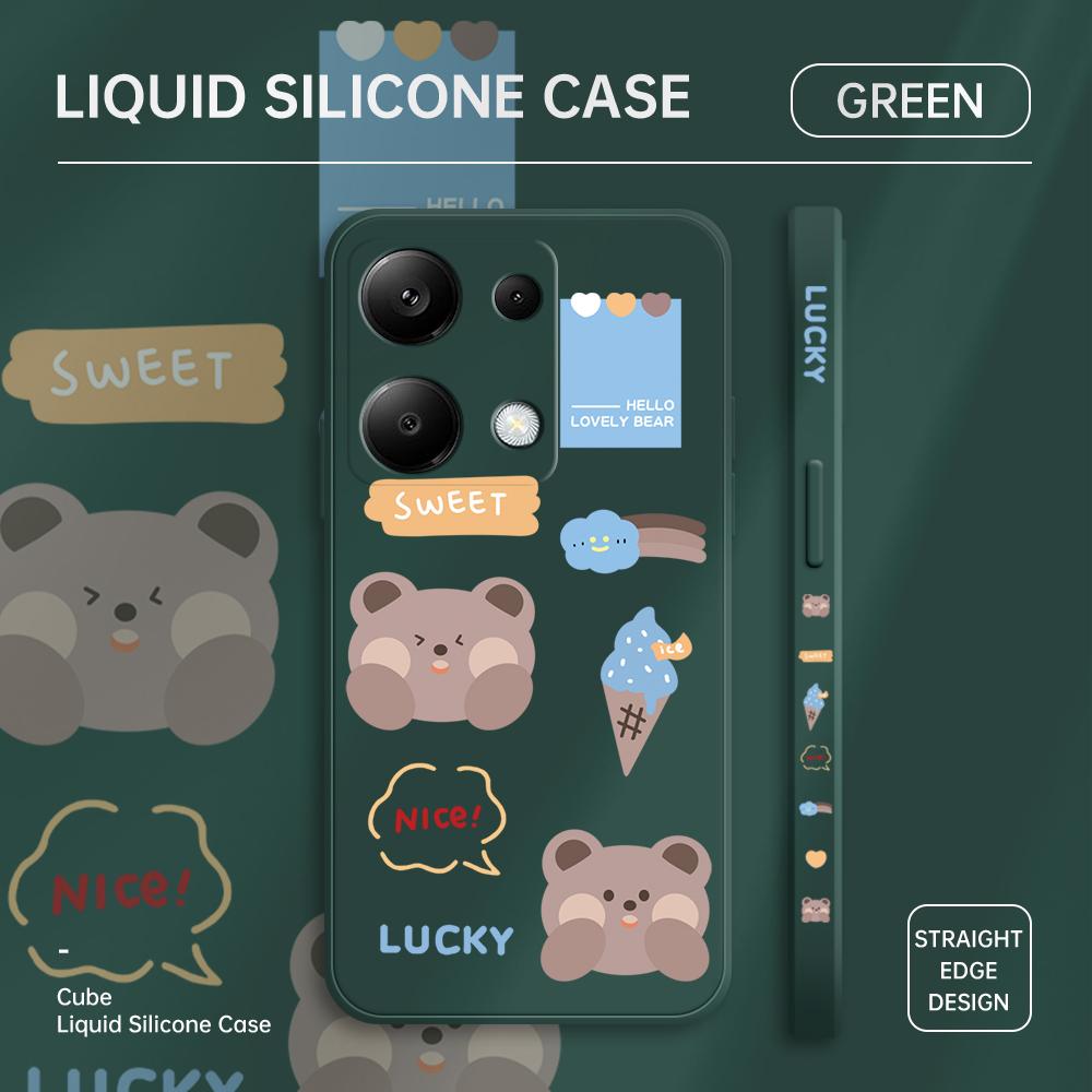 Чехол для телефона с мультяшным красочным узором, квадратный, жидкий, силикон, TPU, полное покрытие камеры, противоударный защитный чехол для Xiaomi Redmi iPhone