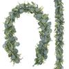 Искусственный эвкалиптовый венок из эвкалипта, серебряный доллар, зеленые листья, виноградная лоза, свадебный дом, вечеринка, накидка, декоративный цветок