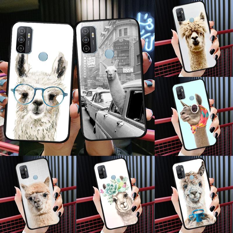 Lama Llama Alpaca Case For Oppo A15 A16 A17 A52 A72 A76 A96 A54 A74 A94 A54S A57S A58 A78 A98 A57 A77 Cover