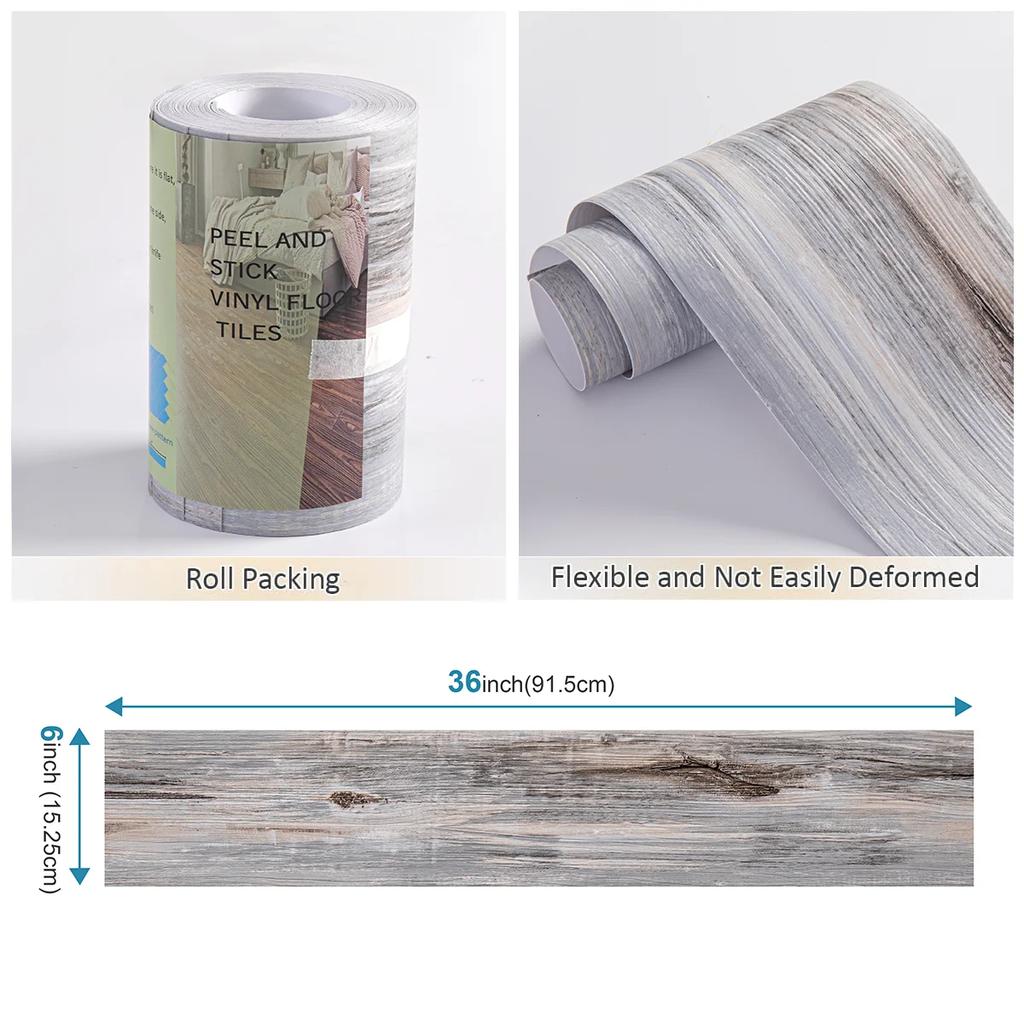 Напольная плитка Peel and Stick, 10 шт., 15 кв. футов, самоклеящиеся виниловые планки, самоклеящиеся водостойкие напольные плитки с имитацией древесного зерна