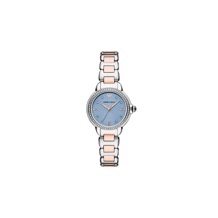 Emporio Armani Трехстрелочные двухцветные часы из нержавеющей стали AR11597