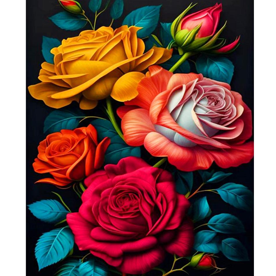 RUOPOTY Frame Paint By Numbers Flower Starter Kits Diy Painting By Number On Canvas Acrylic Paints For Home Wall Decor