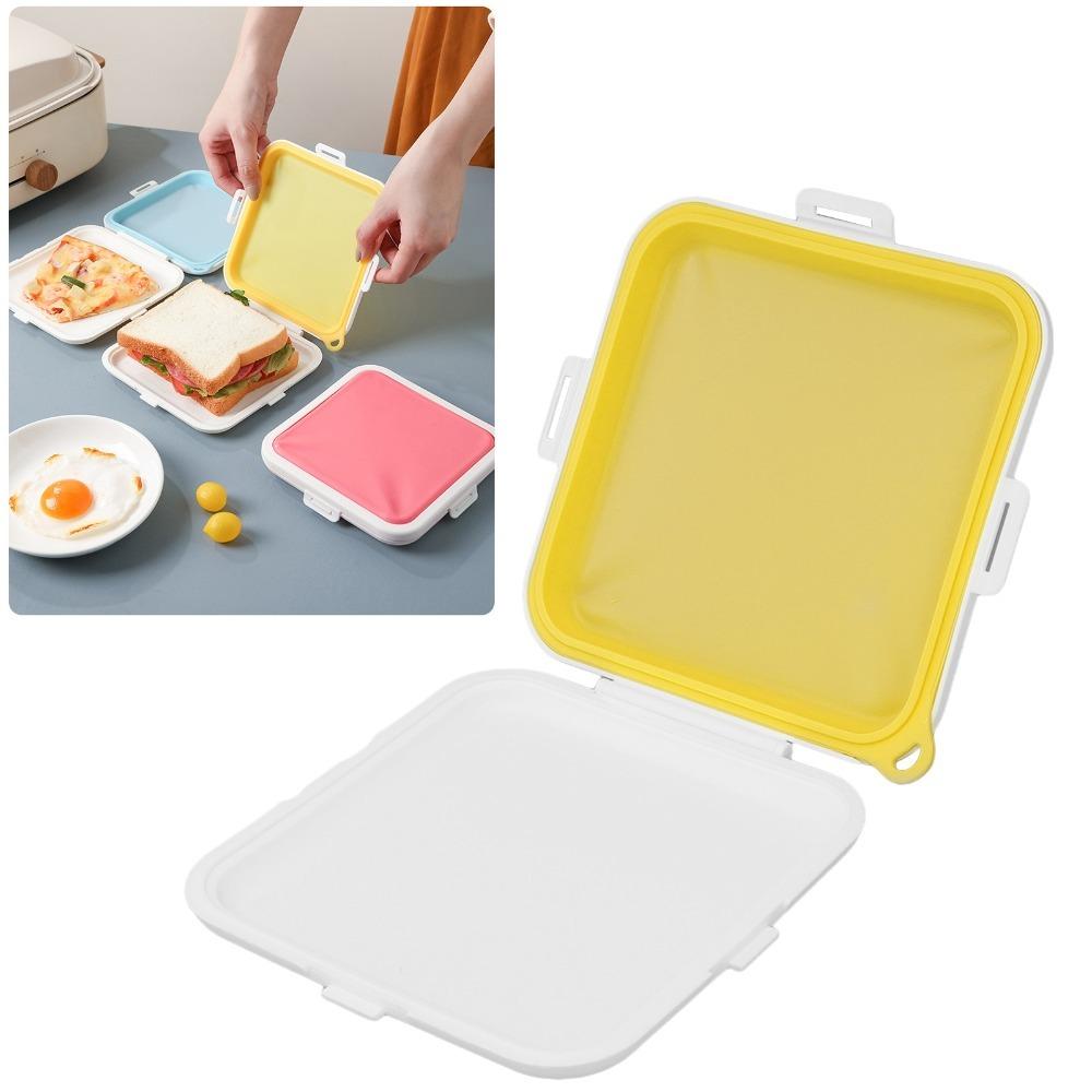 PP Silicone Material Lunch Container 3 Side Clips Sandwich Holder For Home Office