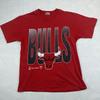 Винтажная красная футболка Hanes с большим логотипом Chicago Bulls, плотный хлопок, размер Medium
