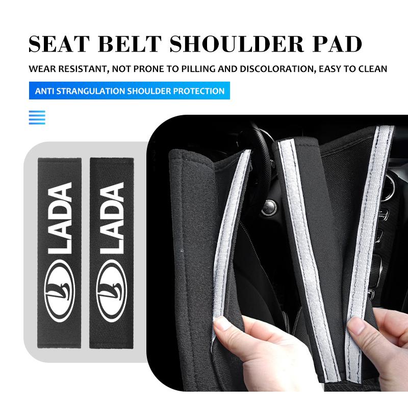 Car Seat Belt Shoulder Protector Cover Safety Belt Padding Pad Mat For Lada Niva Priora 4x4 Urban Vesta Granta Riva Samara PP33
