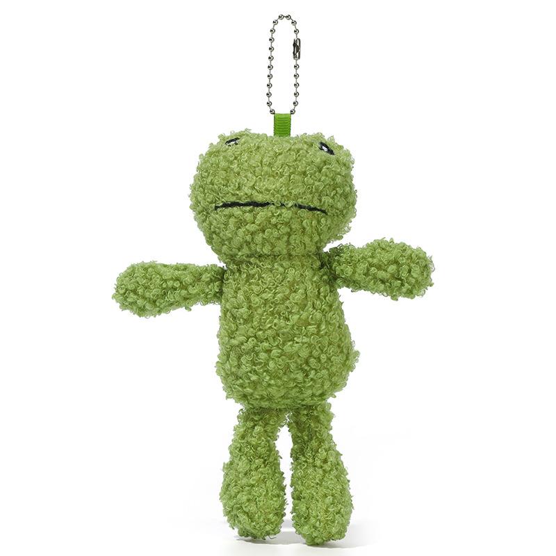 New Cartoon Frog Shaped Key Chain Plush Toy Bag Clothing Hanging Accessories Key Ring Gift