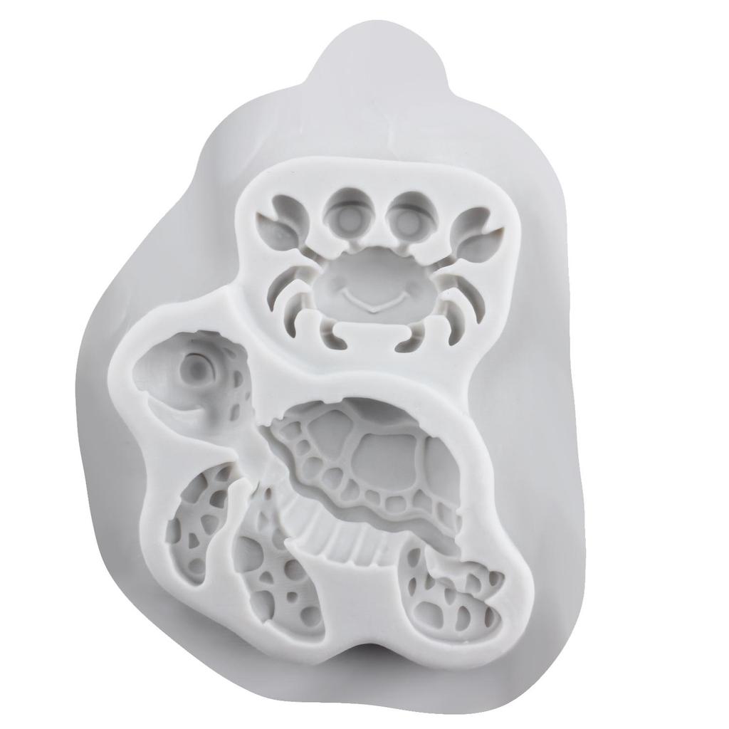 Форма силиконовая Русалка Дельфин Рыба Черепаха Краб Осьминог Морской конь Формы Инструменты для украшения торта Топпер для кекса Конфета Смола Глина Шоколад Мастика Форма