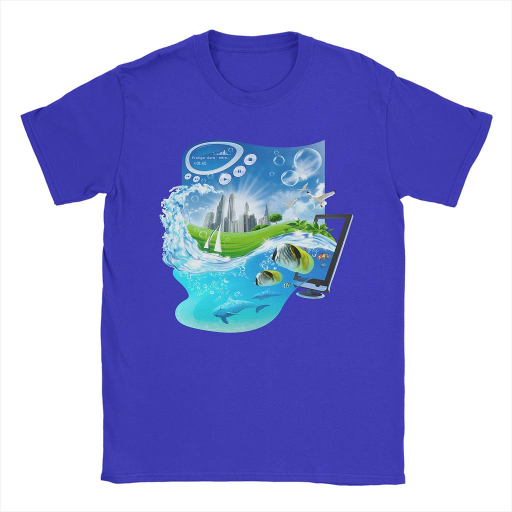 Унисекс Женская Футболка Frutiger Aero World Vaporwave 100% Хлопок Новое Поступление Футболки Одежда Наряды