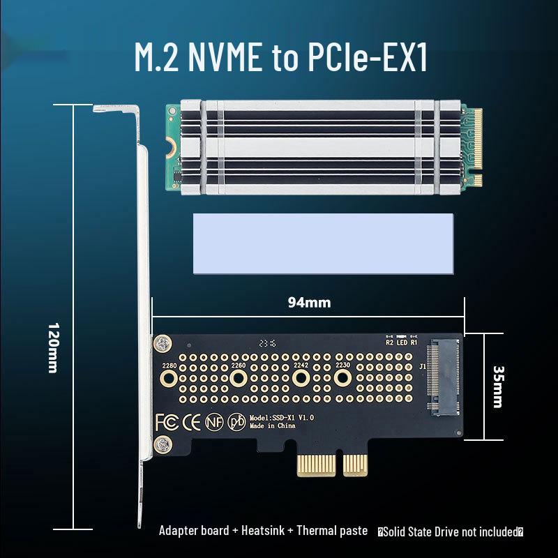 PCIe 4.0 to M.2 NVMe Adapter Card for SSD Expansion