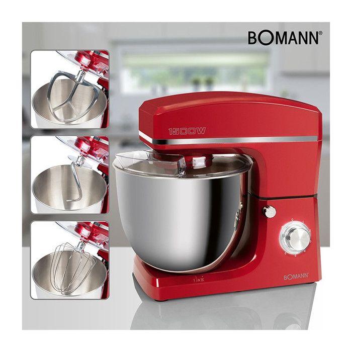 Robot pétrin multifonction 10l 1500w bomann km 6036 cb rouge
