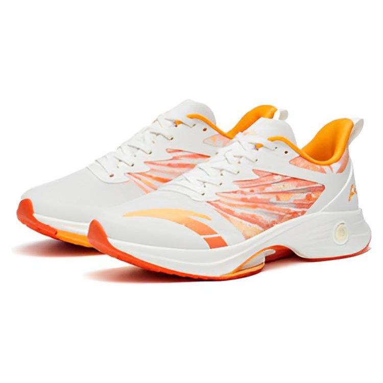 Anta Mach 3.0 Professional Racing Shock Absorption Durable Low-Top Running Shoes Men Running Shoes White Orange 112325583-16