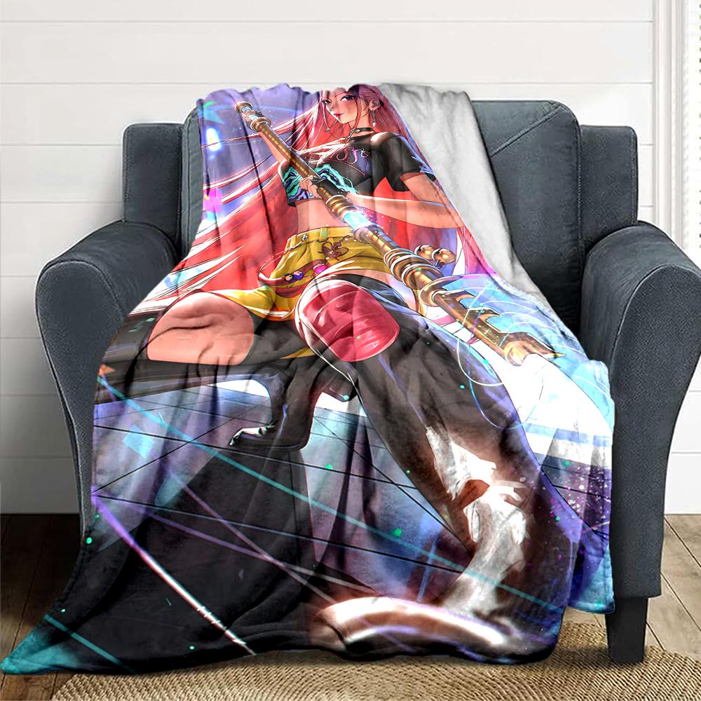Fantasy Warrior Girl Blanket Soft Throw Blanket For Home Bedroom Bed Sofa Travel Office Solid Christmas Blanket