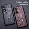 Honor 90 Pro Genuine Leather Crocodile Pattern Case with Bracket - Full Protection for Honor 90 Mobile Phone.