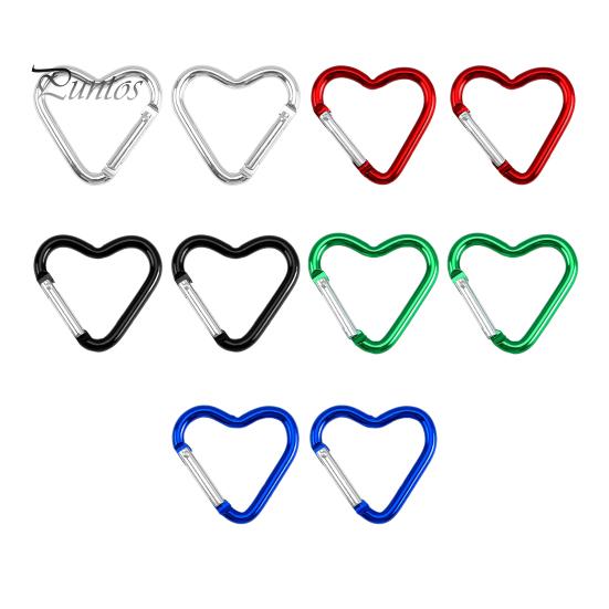 20 шт. карабин в форме сердца, прочный алюминиевый брелок, зажим, пружинный крючок, пряжка для рюкзака, бутылка для воды, аксессуары для кемпинга на открытом воздухе