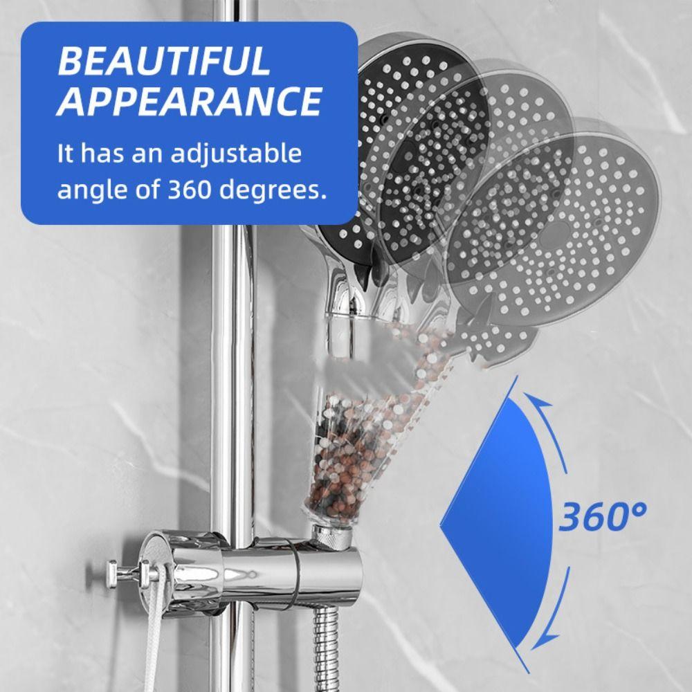With hooks Shower Head Holder Round Pipe Riser Rail Bracket Hardware Bath Accessories