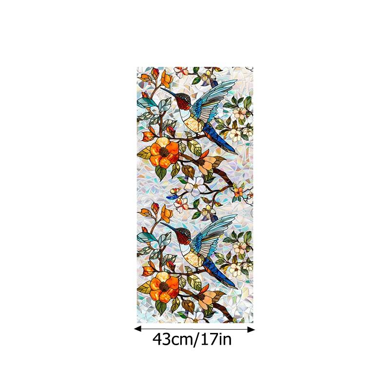 Радужная стеклянная пленка, цветная наклейка на окно с растением, ПВХ, статическая наклейка, наклейки для ванной комнаты, декоративные самоклеящиеся пленки