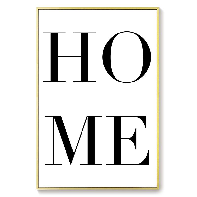 Современный минимализм Декор для дома Настенная живопись Письмо Милый дом Черно-белое настенное искусство Постер и печать Семейная гостиная Декор Изображение без рамки