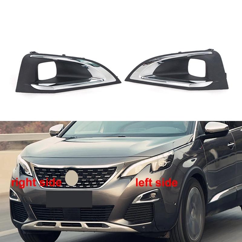 Classy-Car Front Bumper Lower Grille Fog Lamp Cover Car No Sensor Fog Light Cover For 4008 5008 GT Right