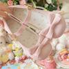 JX Cute Kitten Bow Versatile Sweetheart Lolita Small Low Heel Round Head Lo Shoes One-button Fashion Shoes
