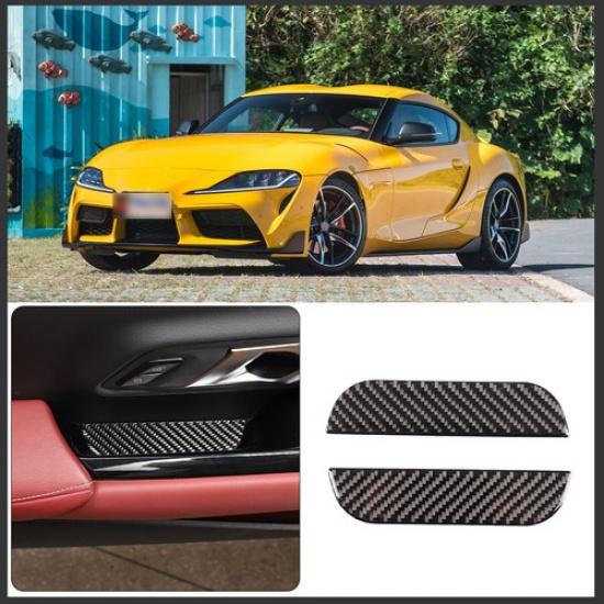 Real Carbon Fiber Window Lift Groove Cover Trim For Toyota Supra A90 19-22