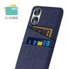 Чехол для телефона с двойным держателем для карт для Honor 90, Жесткий ПК + Тканевая защита от царапин