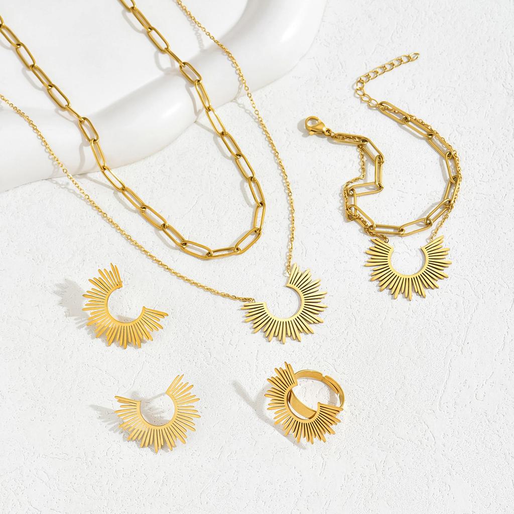 Милый маленький ароматный стиль простой женский браслет серьги комплект украшений подсолнух брюки ожерелье указательный палец кольцо