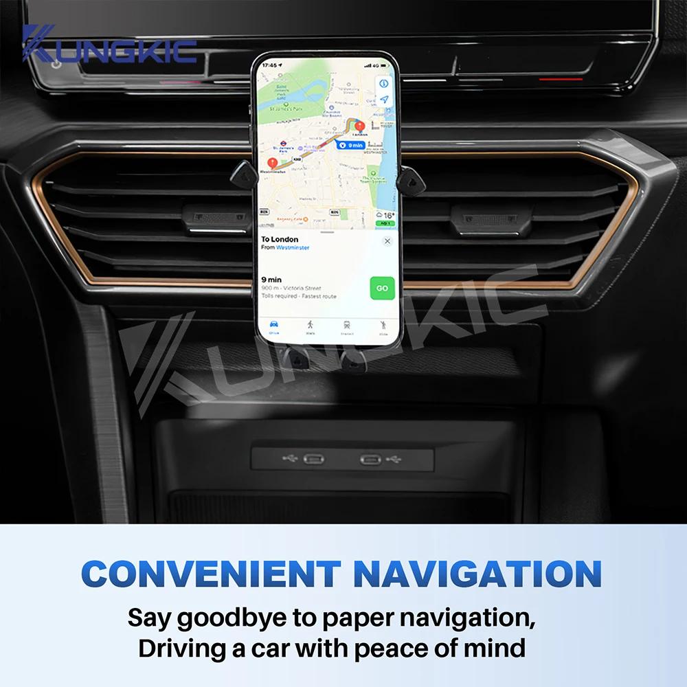 Car Gravity Magnetic Phone Holder Bracket GPS Stand For Seat Leon MK4 Cupra Leon Cupra Formentor 2020 2021 2022 2023 2024 2025