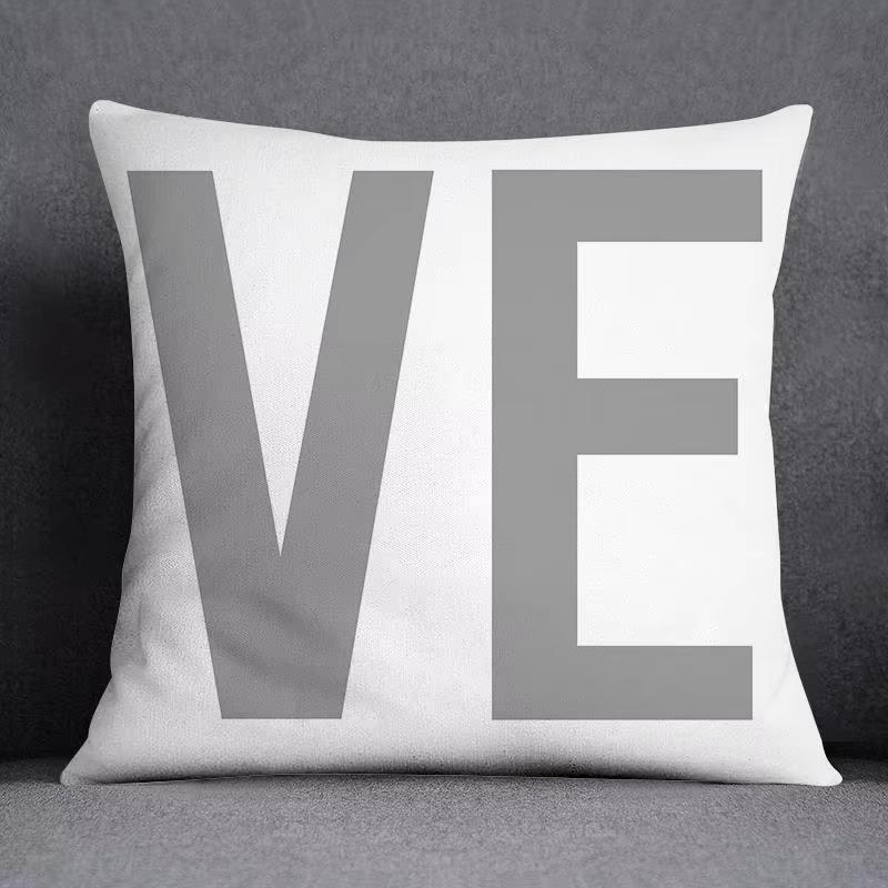Double Sided Geometric Pillow Cover Minimalist Theme Party Decoration with Gray White Design for Modern Events