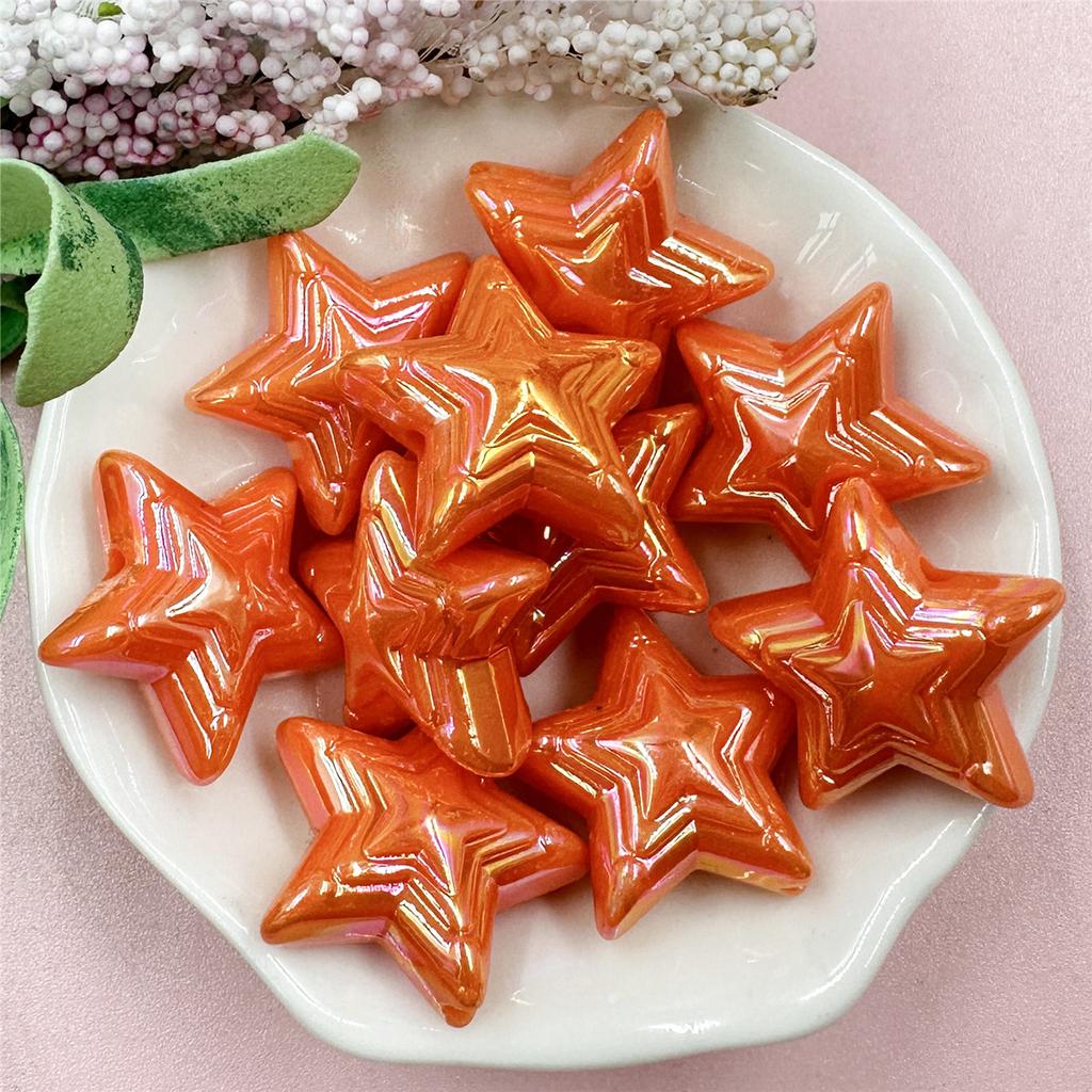 Свободные бусины ручной работы, модные акриловые красочные пентаграммы 22,8 мм, DIY Изготовление ювелирных изделий, 10 шт., материал ручной работы