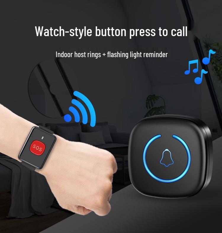 Пожилая беспроводная аварийная сигнализация со шнурком и музыкальным браслетом