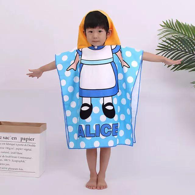 Animal Kids Quick Drying Coral Fleece Hooded Baby Bath Towel Set for Newborns Cartoon