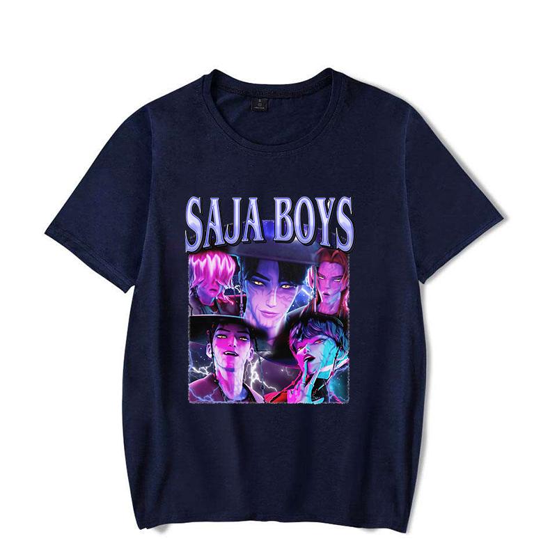 Горячая K-pop футболка с принтом Demon Hunters Saja Boys Летняя повседневная свободная футболка Женская Мужская Футболки Харадзюку